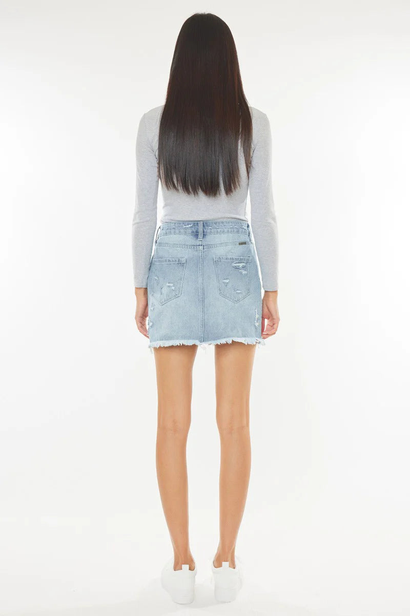 Ripped jean skirt