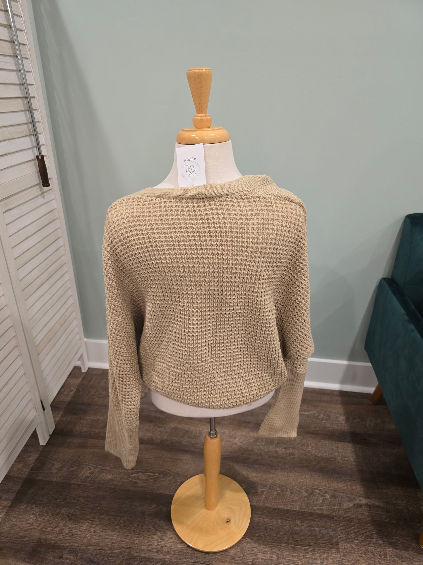 V Neck Cross Knit Sweater