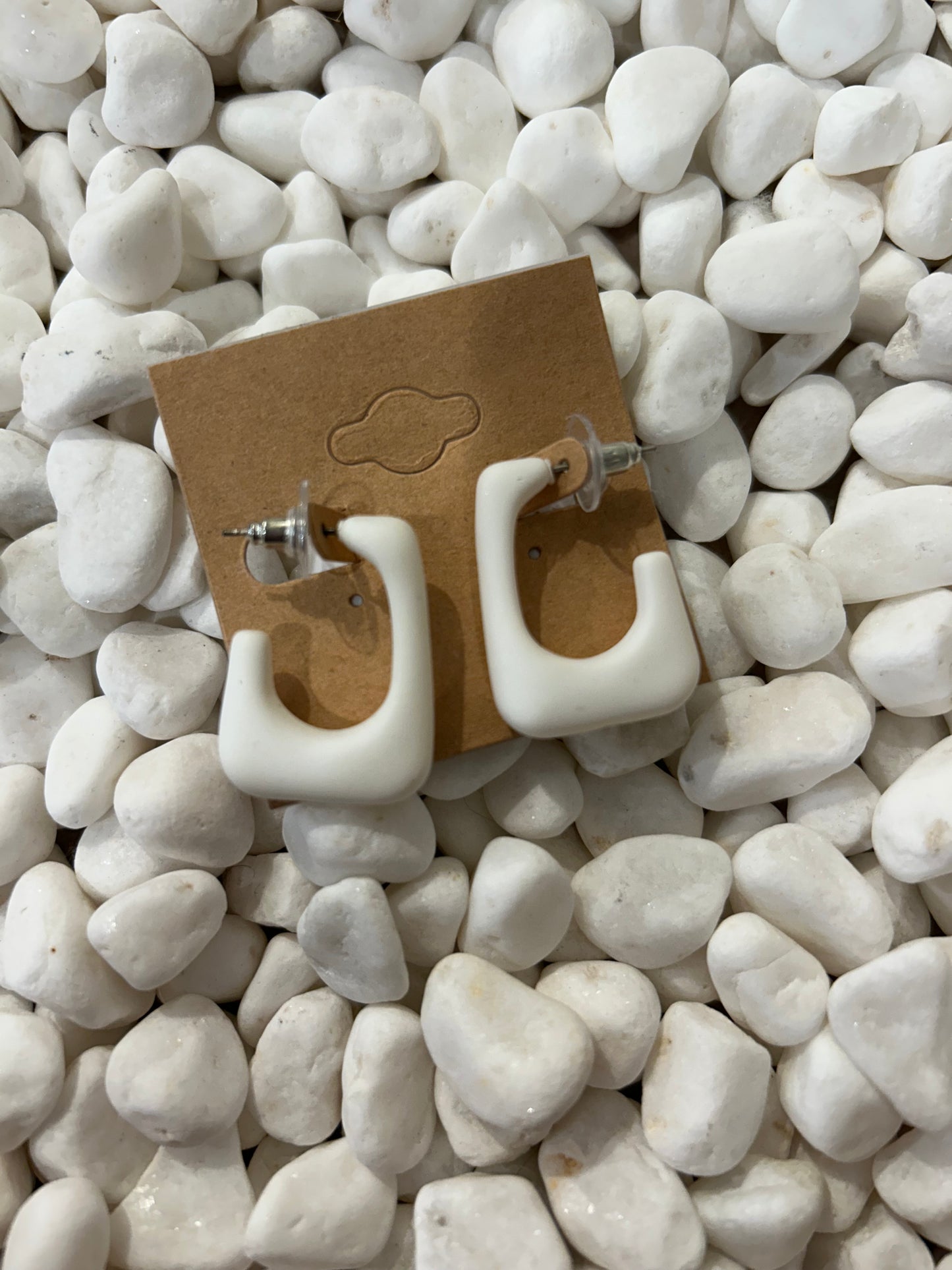 Chunky White Earrings