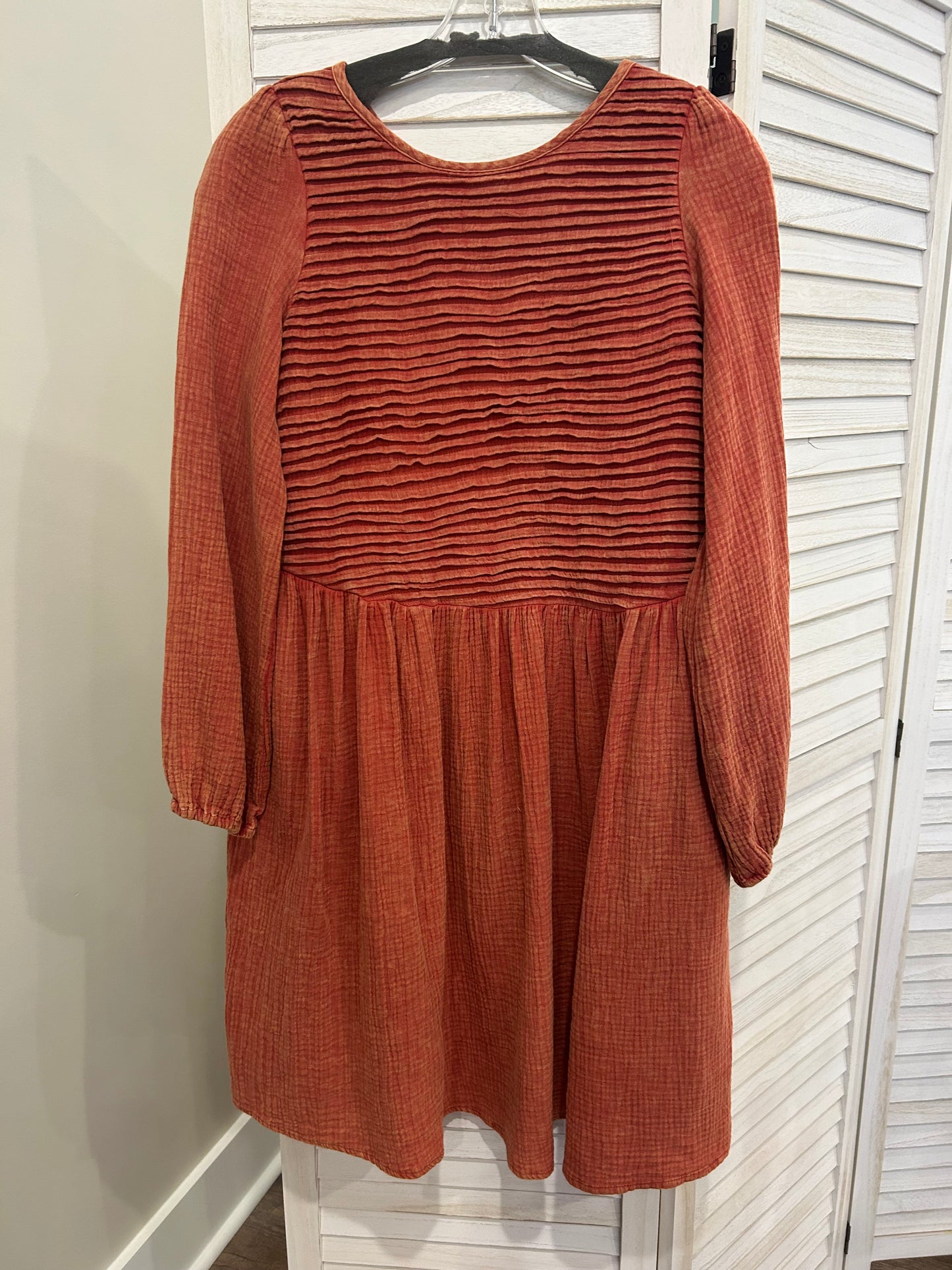 Burnt Orange Long Sleeve Dress