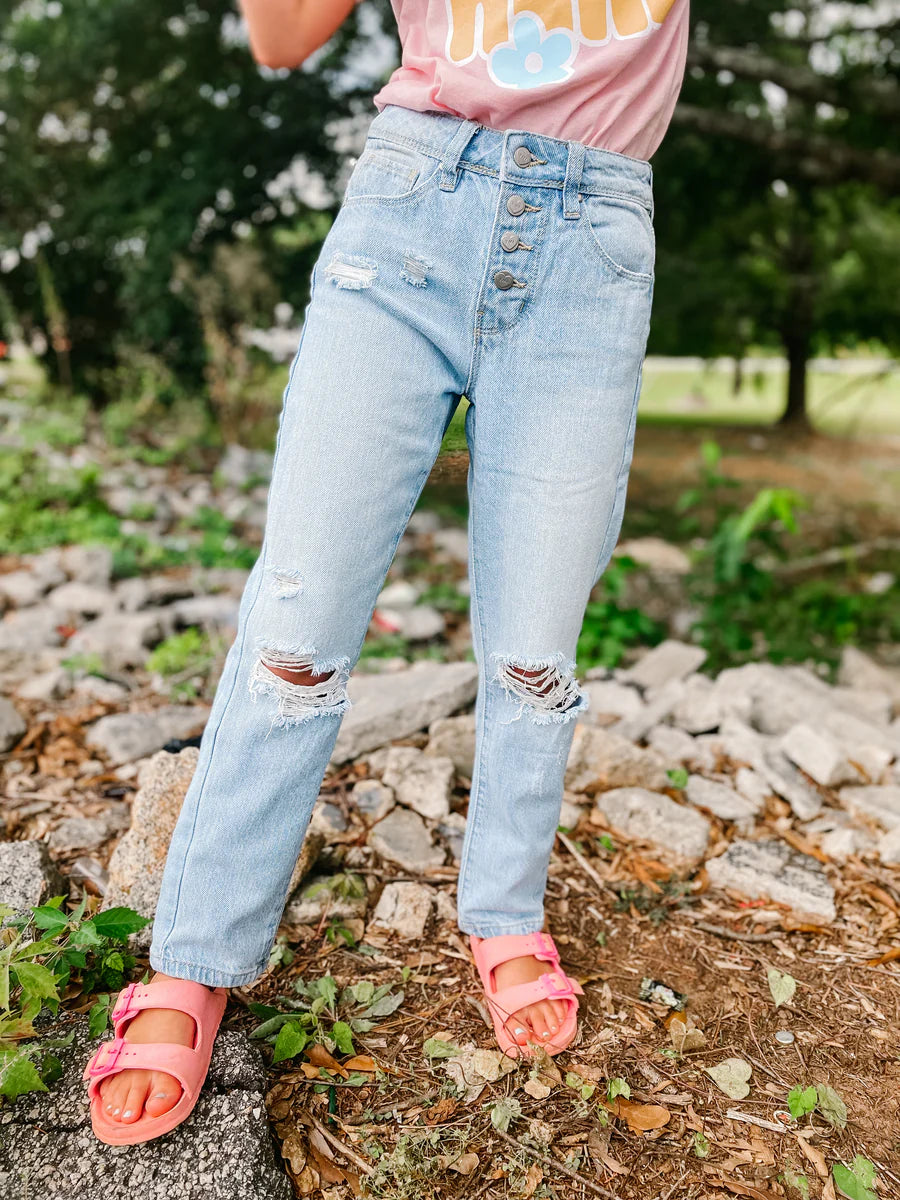 Kids Straight Leg Ripped Jean