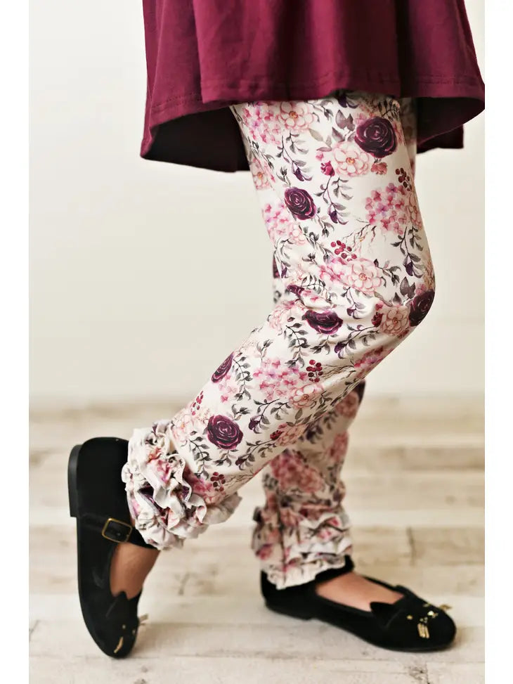 Girls Floral Ruffled Set