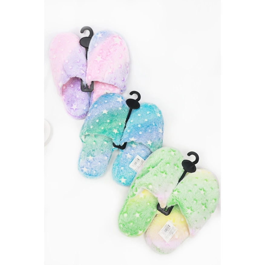 Comfy Tie Dye Star Print Slipper
