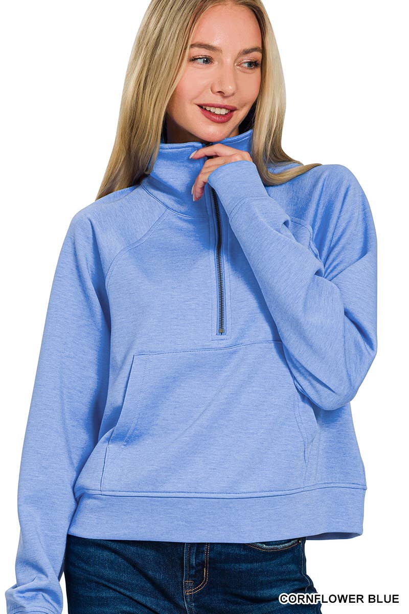 Scuba Half Zip Pullover with Kangaroo Pocket