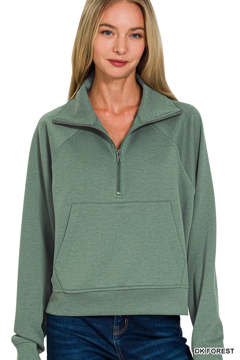 Scuba Half Zip Pullover with Kangaroo Pocket