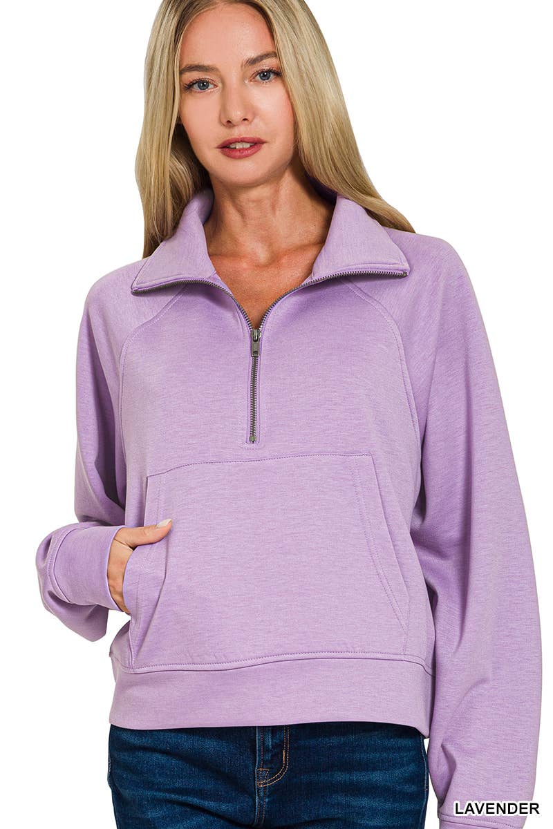 Scuba Half Zip Pullover with Kangaroo Pocket