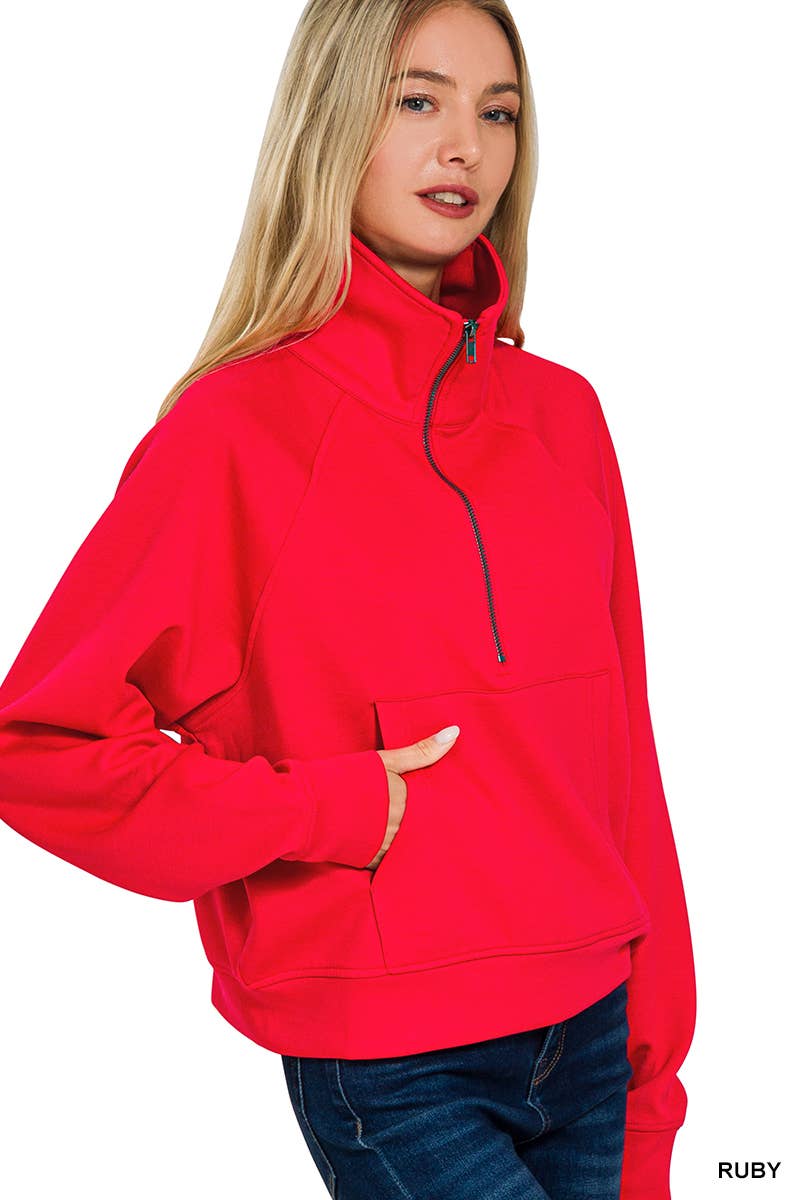 Scuba Half Zip Pullover with Kangaroo Pocket
