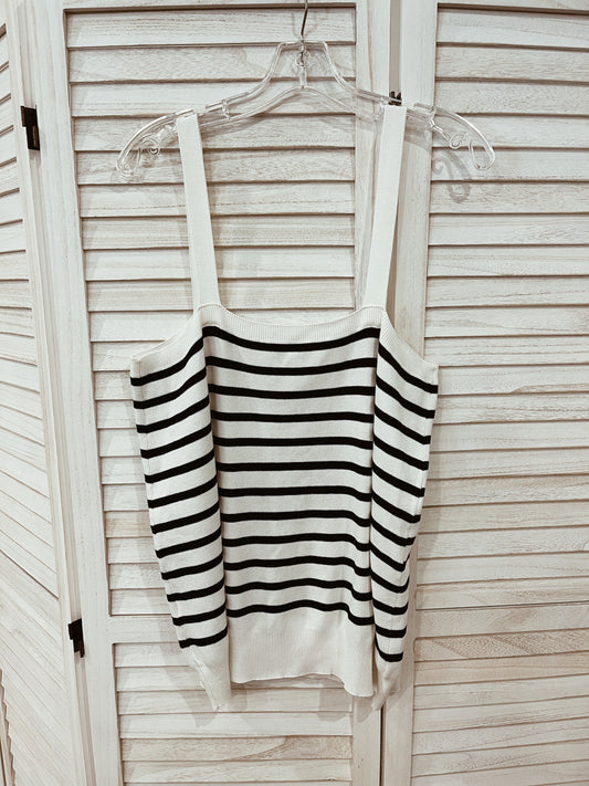 Black and White Knit Tank
