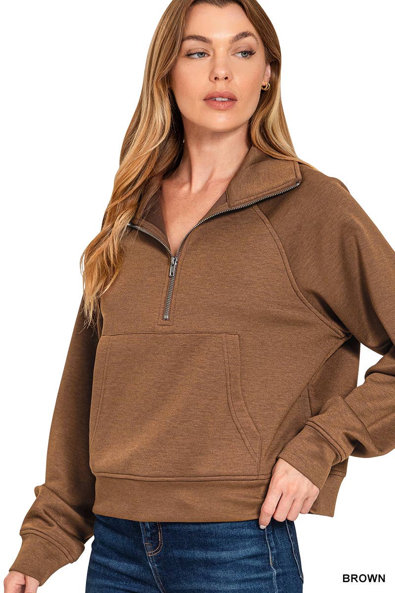 Scuba Half Zip Pullover with Kangaroo Pocket