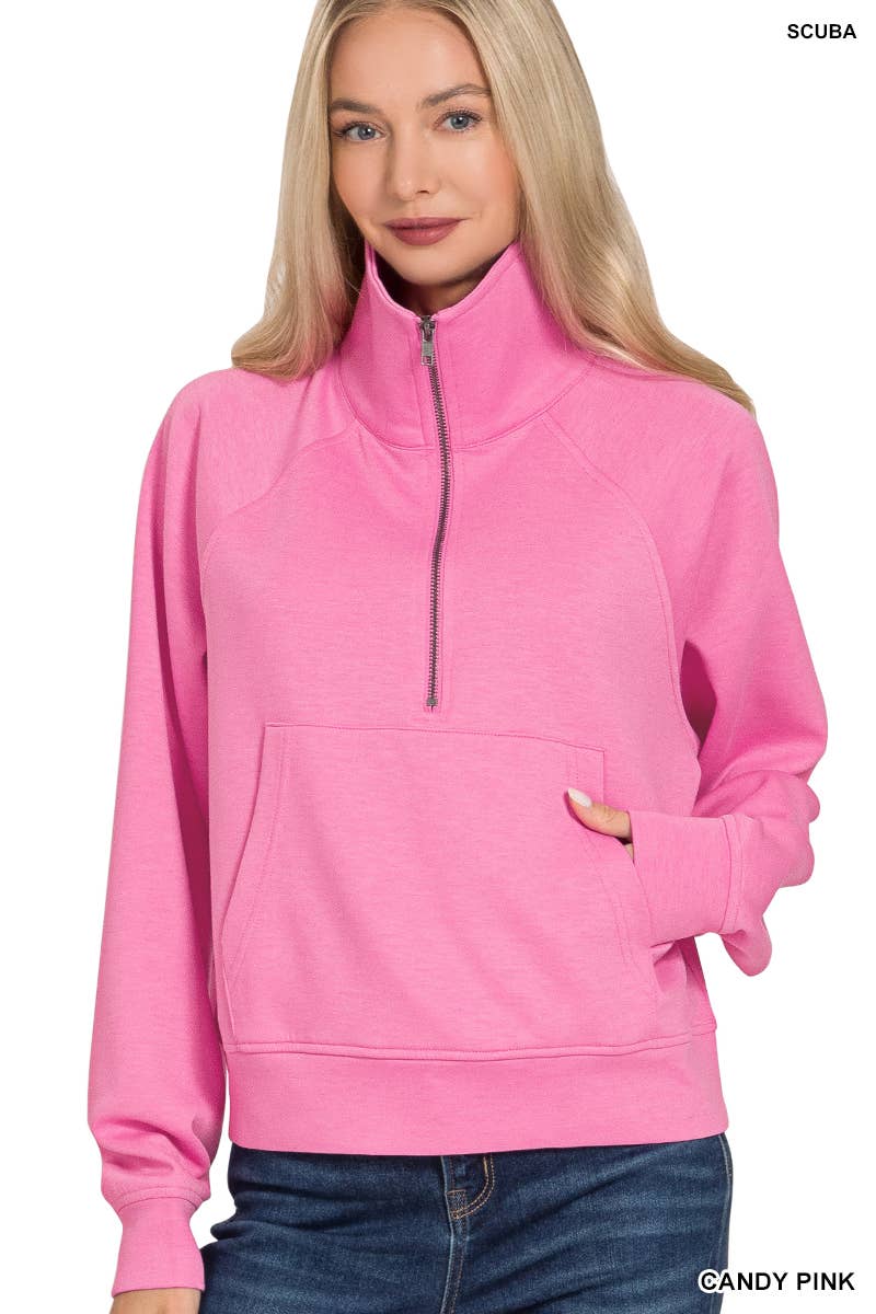 Scuba Half Zip Pullover with Kangaroo Pocket